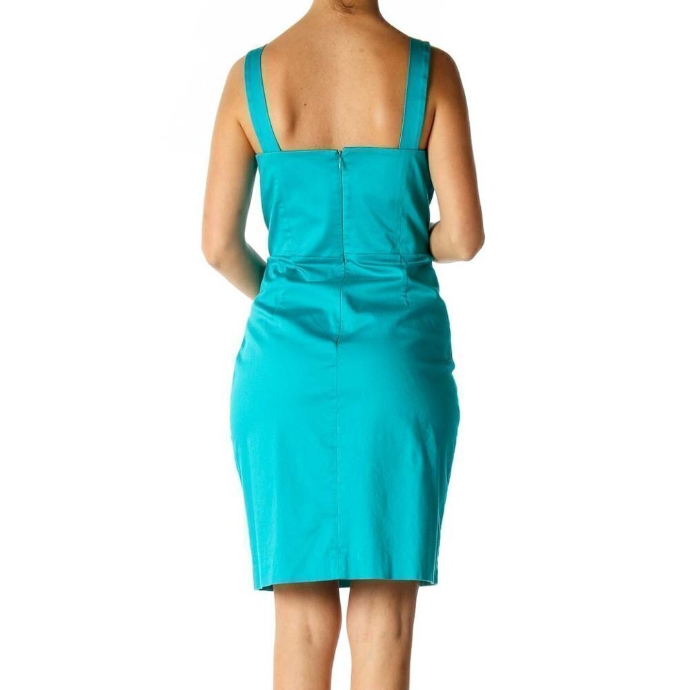 Calvin Klein Blue Solid Casual A-Line Dress - Picture 2 of 3